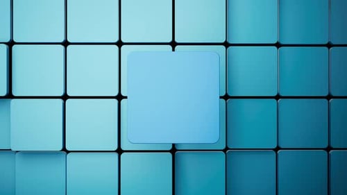 Blue Geometric Grid Reveal Animation