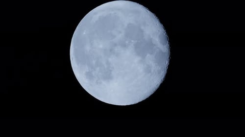 Close-Up of the Moon Drifting Across Space