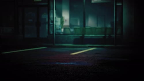 Cinematic Night Urban Street Ground Reflections