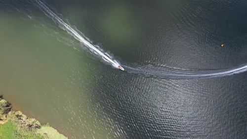 Speedboats Moving Fast During Boat Race On Clarence River In Grafton, New South Wales, Australia. ae