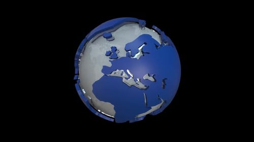 Animated 3D Globe with Detaching Continents