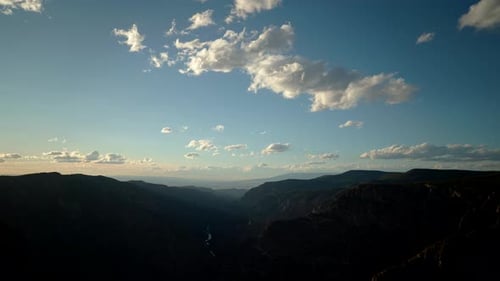 Time lapse of floating clouds over the Black Canyon of the Gunnison National Park, Colorado
