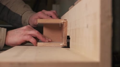 Close up of Wood Shaping in Workshop