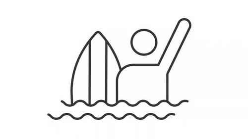Minimalist Line Art Surfer Icon Animation