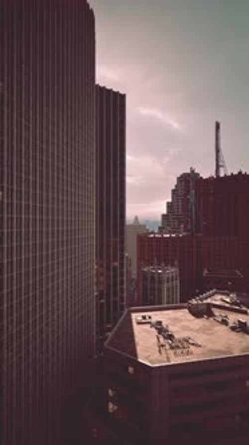 Cityscape View From Roof of Building