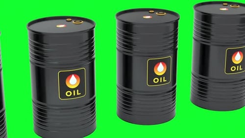 Standard Oil Barrels Diagonal Angle Green Background