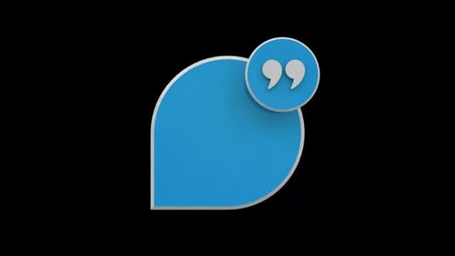 ZITATE 3D TEXT BUBBLE ALPHA LOOP BLAU