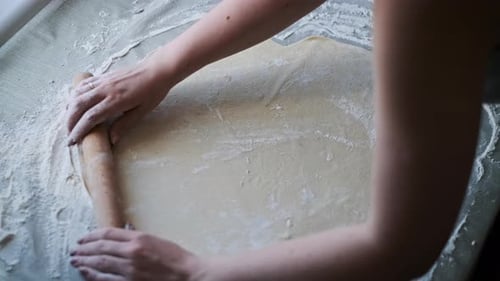 Making a Sweet Roll with Chocolate and Berries