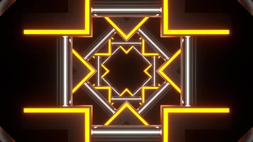 Orange And White Neon Light Abstract Shape Background Vj Loop In 4K