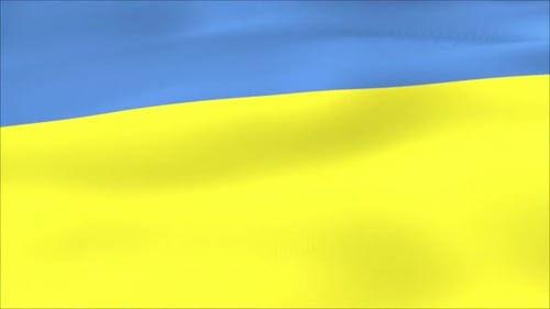 Waving Blue Yellow Flag Motion Background