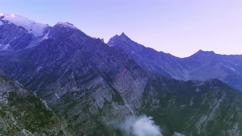 wonderful view of valley with skyscape drone shot
