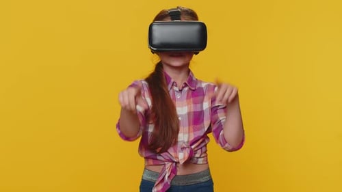 Enthusiastic Child Using Virtual Reality Headset