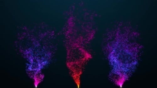 Animação fluida mágica de partículas brilhantes. Trilha de partículas. Chama brilhante de néon abstrata com glitter