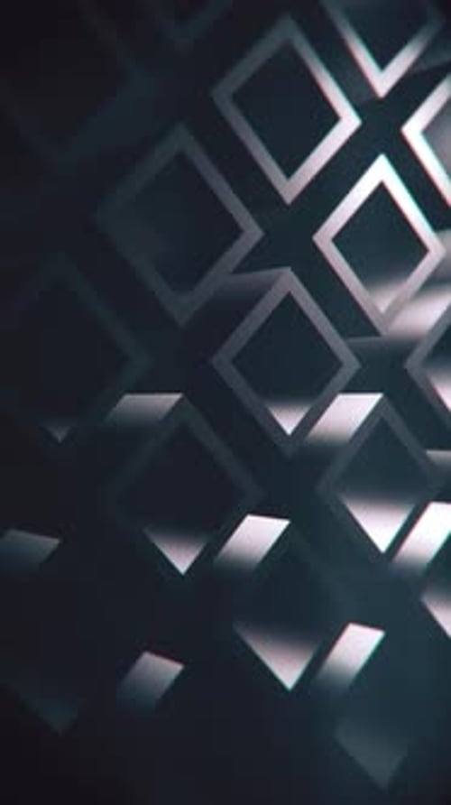 Vertical Video - Dark Rotating Cubes Pattern Abstract Background