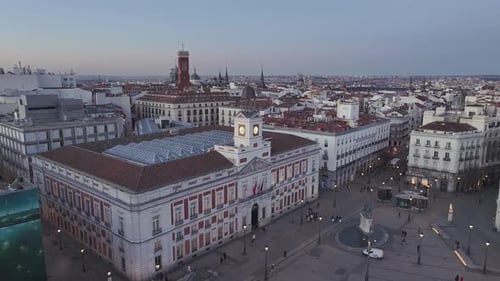 Aerial view of Puerta del Sol, Spain.