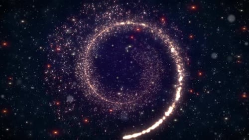 Golden Particle Ring Formation Elegant Motion Background