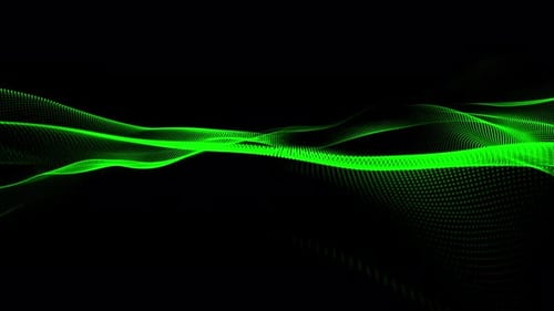 Green Particles Wave Flow Background Loop V4
