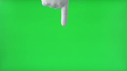 Santa Claus Hand Pointing at Something with Index Finger Isolated On Green Background Close Up White