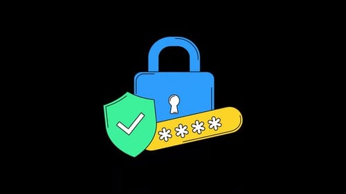Digital Security Lock and Password Authentication Animation