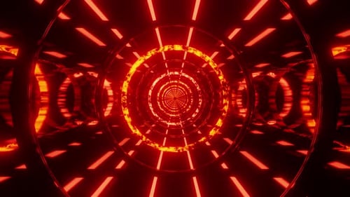 Fantastic Fire Red Circles Vj Loop Tunnel Animation