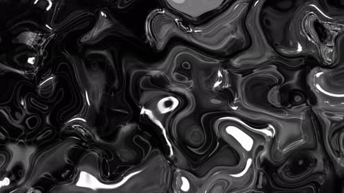 Abstract Fluid Black and White Liquid Dynamic Motion Background
