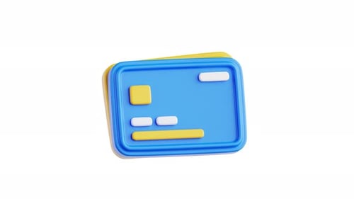 3D Icon Cute Credit Card Motion Graphics Animation