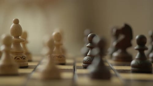 Pawn in Focus During Intense Chess Game