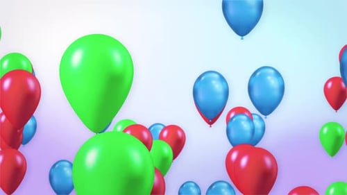Bright Abstract of Jumble of Rainbow Colored Balloons With Alpha Channel