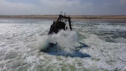 Shipwreck on the Skeleton Coast of Namibia