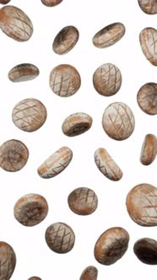 Falling Fresh Bread Loaves and Rolls