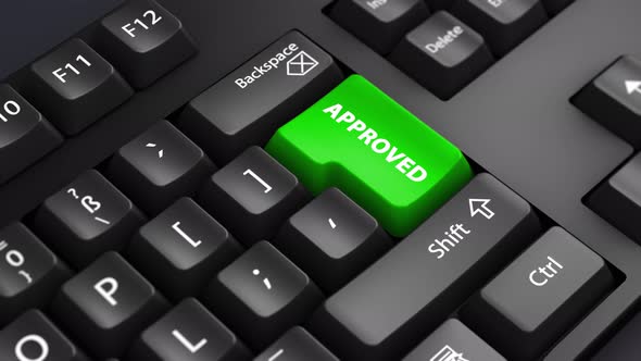 Keyboard Closeup of Approved key Pressed , Backgrounds Motion Graphics ...