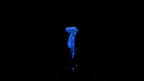 10 seconds countdown timer animation with dripping liquid on alpha channel. Top ten countdown.