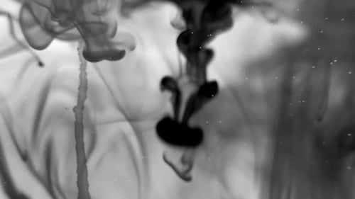 Black Ink Dissolving in Fluid