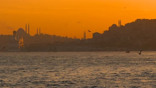 Istanbul Sunset Mosques Scenic View 3