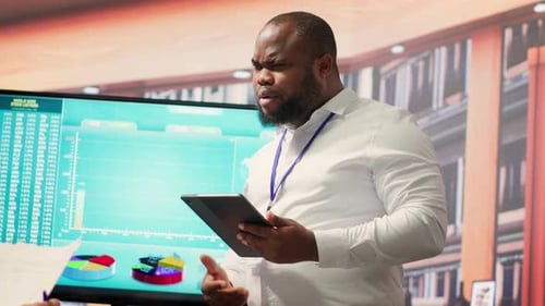 Corporate Data Presentation in Modern Office Environment