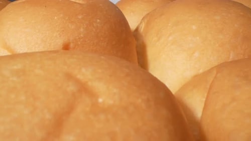 Freshly Baked Golden Bread Rolls, Close Up