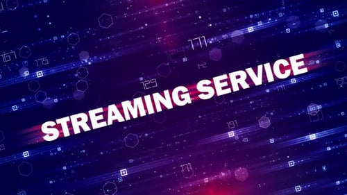 Futuristic Streaming Service Text Reveal on Digital Technology Background