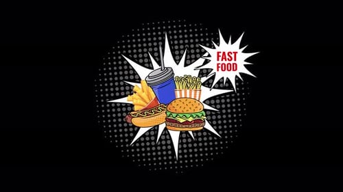 Pop Art Fast Food Comic Style Animation
