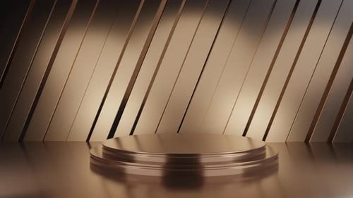 Golden Minimalist Podium with Metallic Background