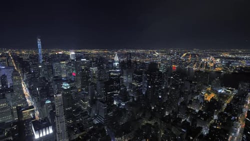 new york city at night. nyc. skyline skyscrapers. urban cityscape