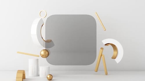 Animated Modern Geometric Shapes 3D Frame Reveal