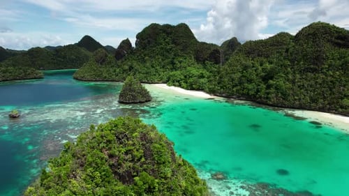 Tropical Paradise Aerial View of Lush Islands and Turquoise Lagoons