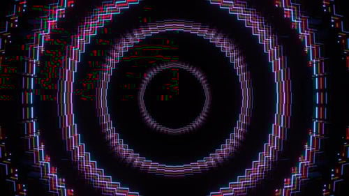 Red And Blue Neon Light Moves In Circles Background Vj Loop In 4K