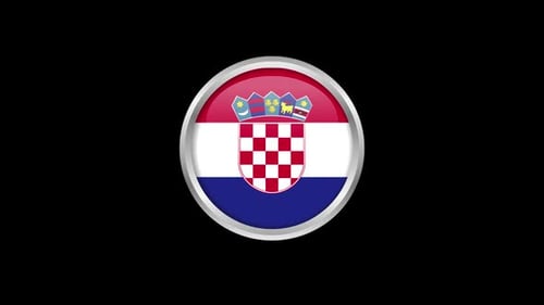 Croatia Flag Cycle Alpha Channel 01