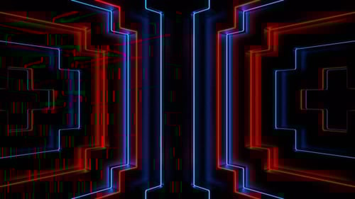 Red And Blue Neon Strobe Lines Movement Background Vj Loop In 4K