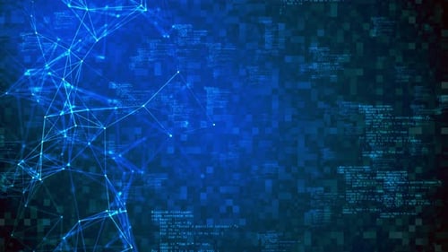 Abstract Technology Network Background with Programming Code