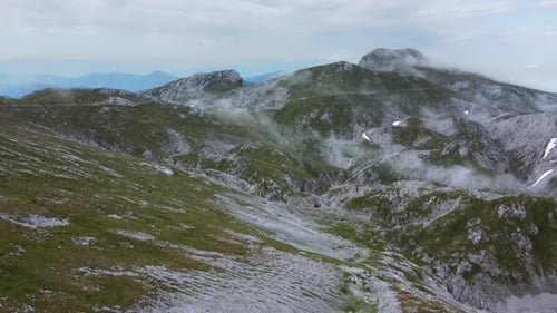 Beautiful Hochschwab mountain range with cloud inversion