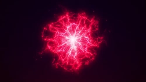 Dynamic Red Energy Sphere Particle Loop Background