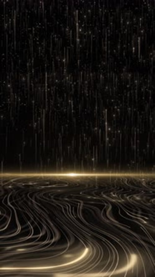 Golden particles Sparkling stars wave dust light Magic shining shiny bokeh Christmas light effect tr