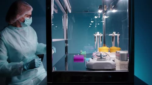 Scientist Works in High Tech Laboratory